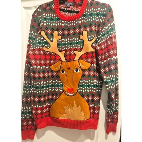 Women's/Unisex Holiday Reindeer Sweater/Excellent Used Condition/Size M - Picture 1 of 7